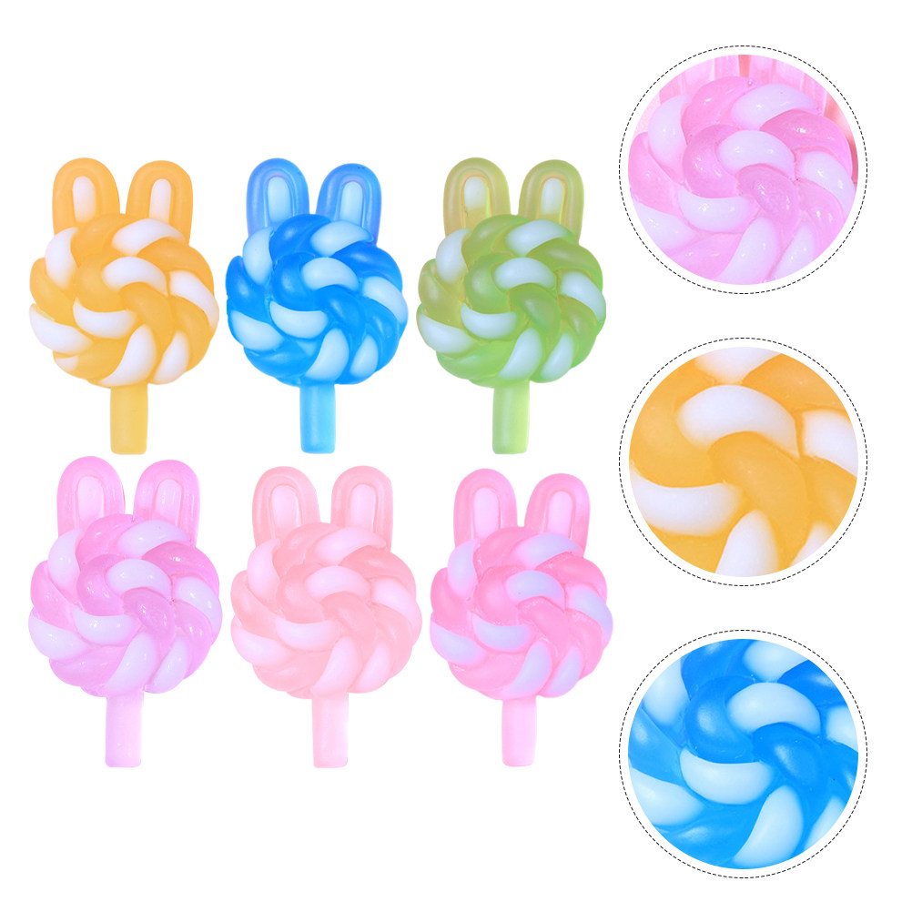 Resin Craft Supplies - 24 adet sevimli karikatür lolipop takılar