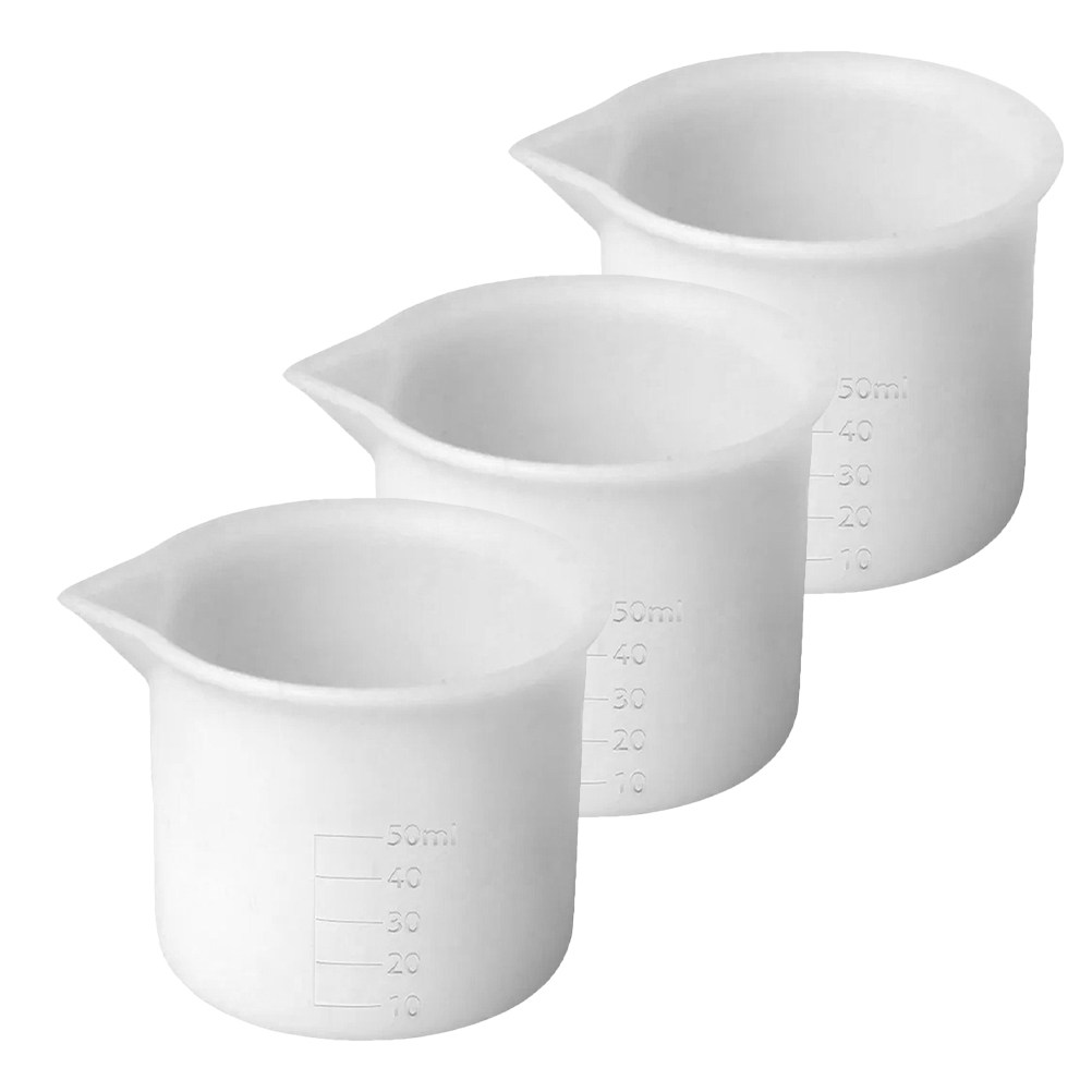 Mixing Cup Silicone - 3 Adet 50Ml Silikon Ölçü Kabı