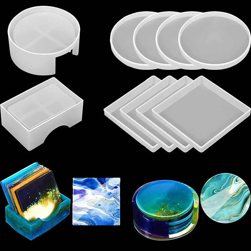 Coaster Mold Round - 5 Adet/Set DIY Epoksi Reçine Bardak