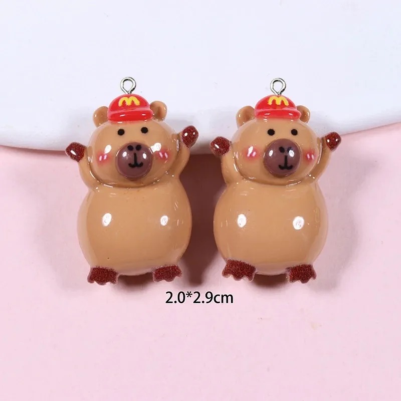 Resin Craft Supplies - 10 Adet Parlak Düz Sırtlı Kapibara
