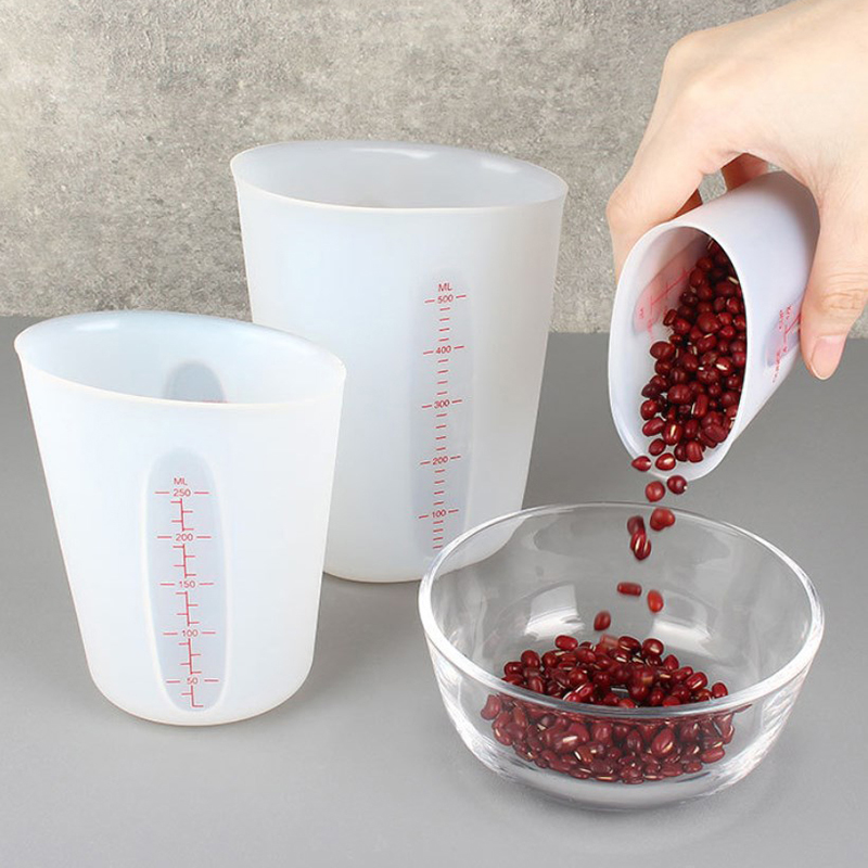 Mixing Cup Silicone - 125/250/500ml silikon ölçüm fincan araçları ölçekli