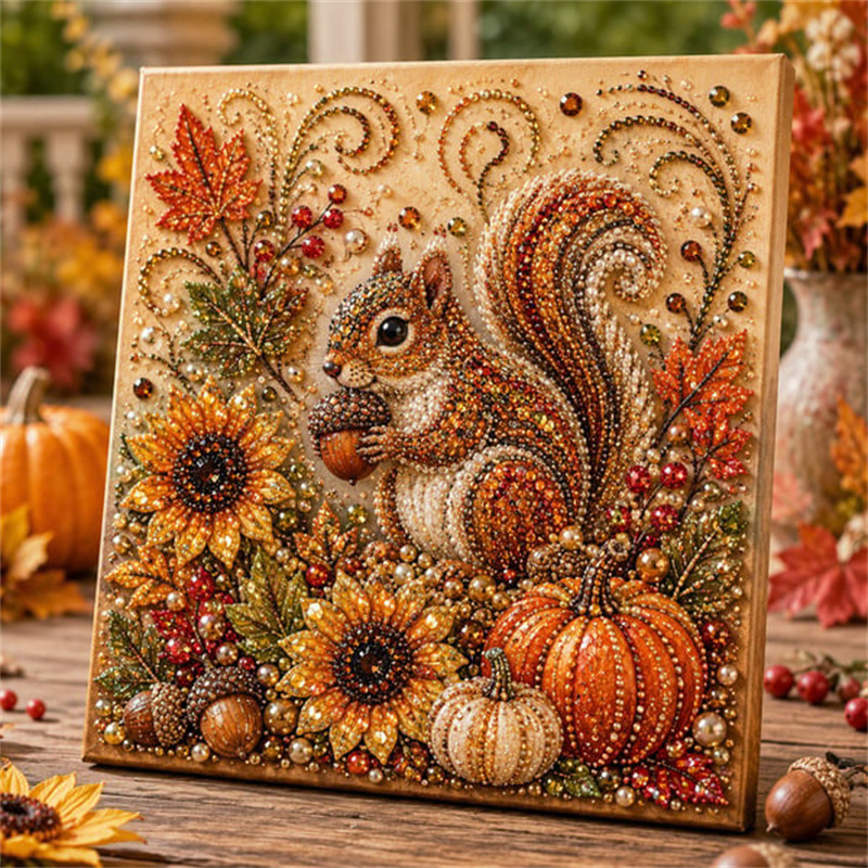 Resin Craft Kit - Sonbahar Elmas İnci Boyama Seti Sonbahar