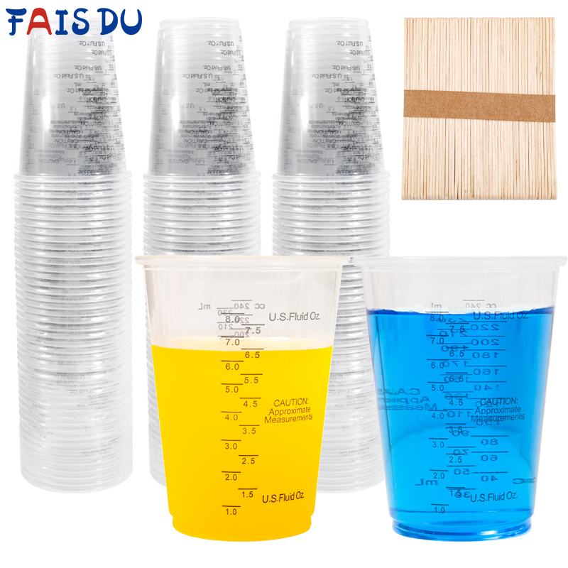 Mixing Cup Silicone - FAIS DU 8oz Karıştırma Çubuklu Tek