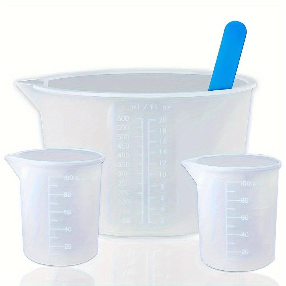Mixing Cup Silicone - Silikon Ölçüm Kapları, 600ml/20oz&100ml Kalınlaştırıcı ve
