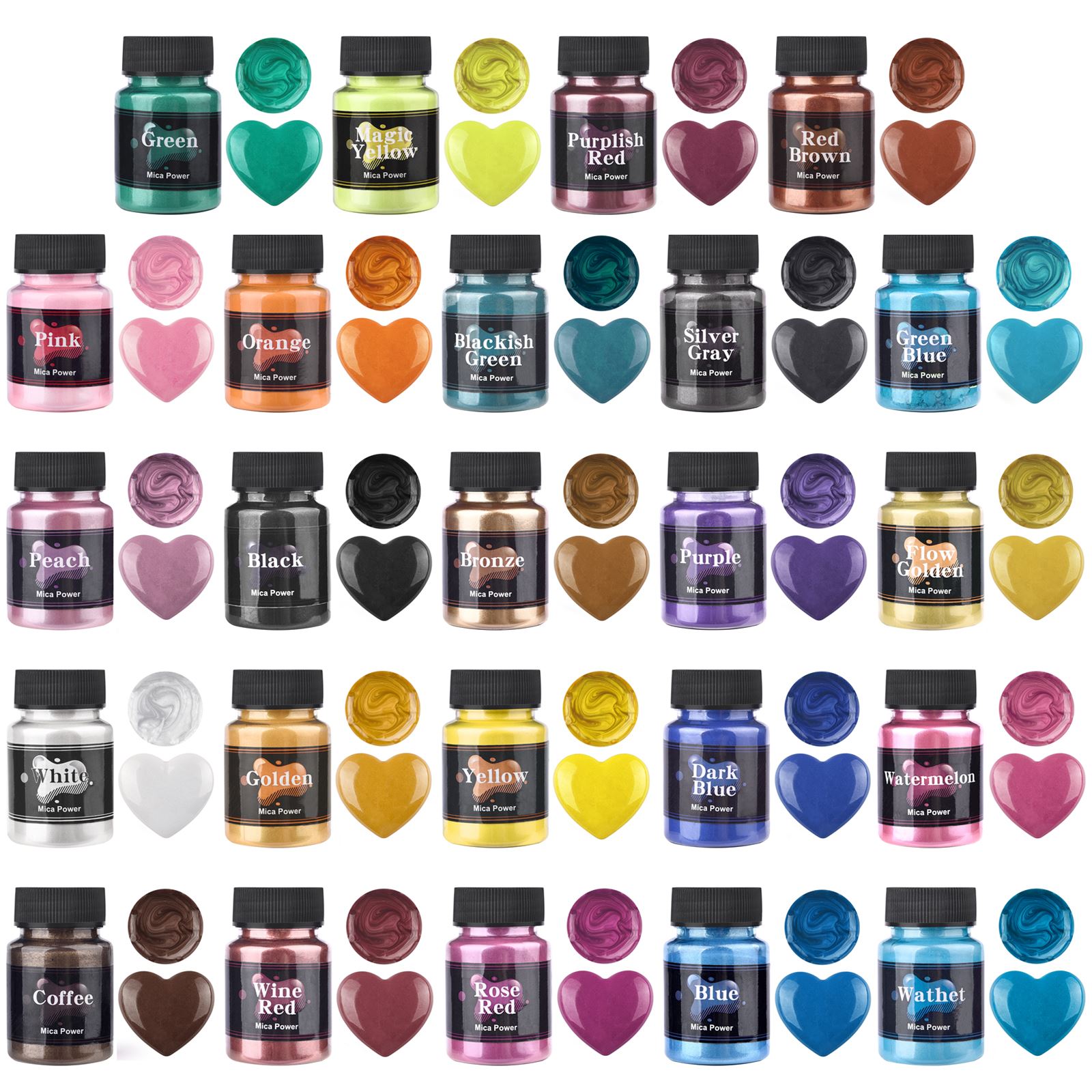 Resin Pigment Set - 50ml 24 renkler reçine inci tozu