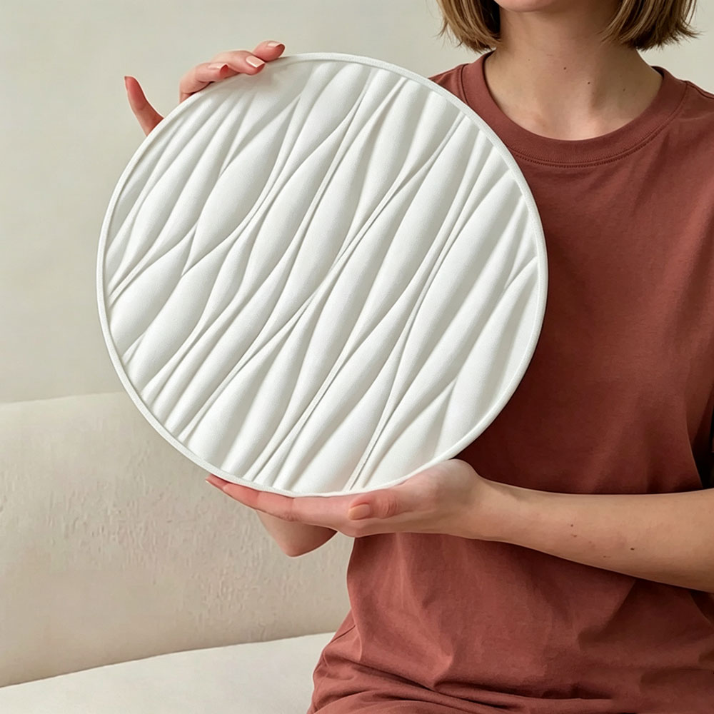 Coaster Mold Round - Büyük Yuvarlak Tepsi Silikon Kalıp Dalgalı