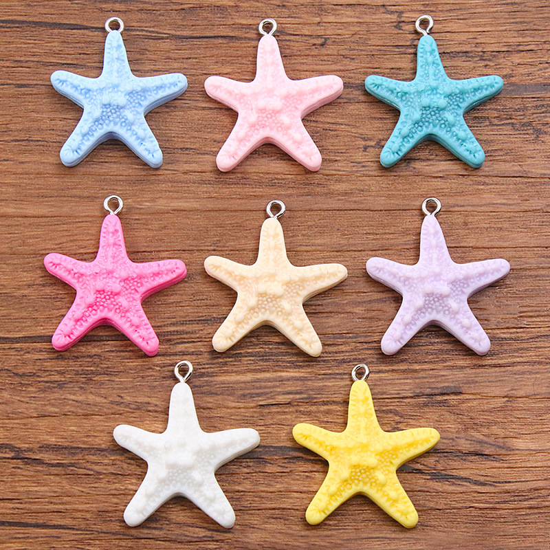 Resin Crafts Diy - 10 adet dopamin rengi denizyıldızı reçine