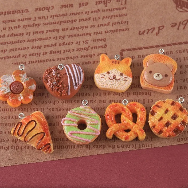 Resin Crafts Diy - 10 adet sevimli sahte gıda reçine