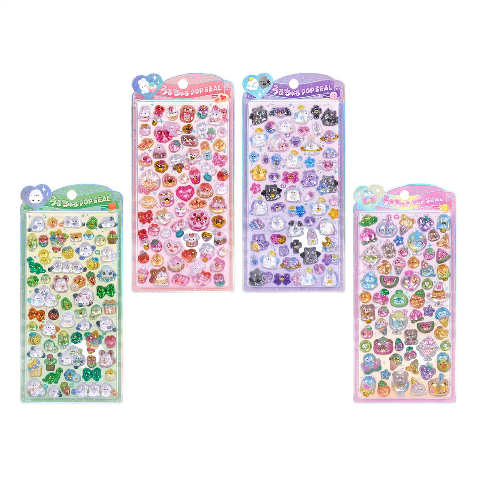 Resin Glitter Pack - Sevimli Etiket Paketi 3D Glitter Çıkartmalar