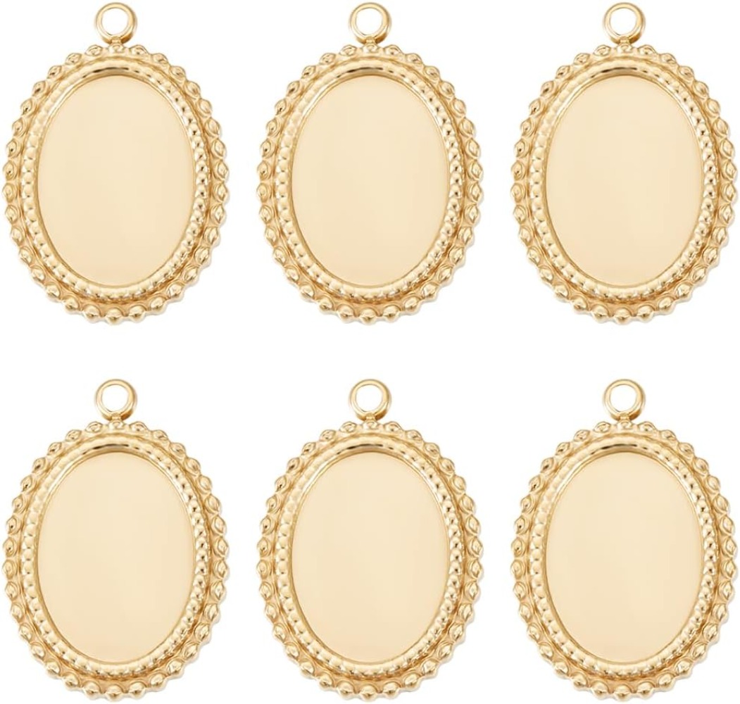 Bezels Set Pendant - 6 Adet Cabochon Ayarları Charms 14