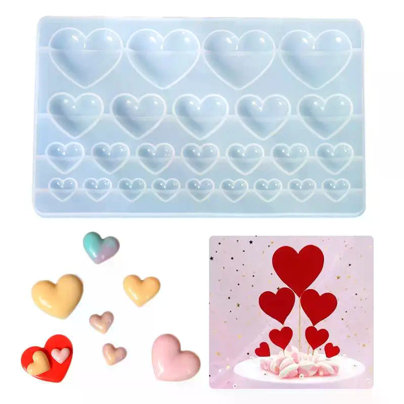 Resin Craft Workshop - Silikon Kalıp Kalp Şekli Kolye 3