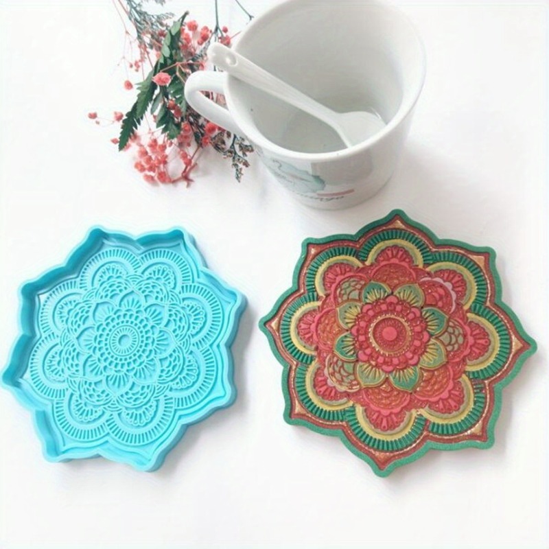 Coaster Mold Round - Mandala Coaster silikon kalıp Yuvarlak Tepsi