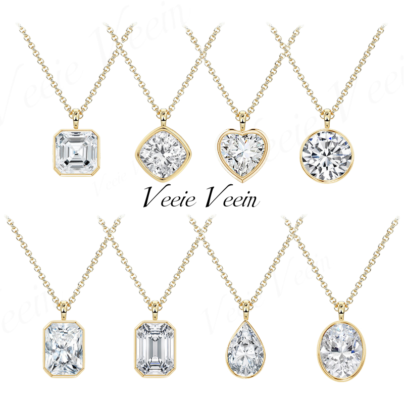 Bezels Set Pendant - Veeie Veein Jewelry 3 karat Düzensiz