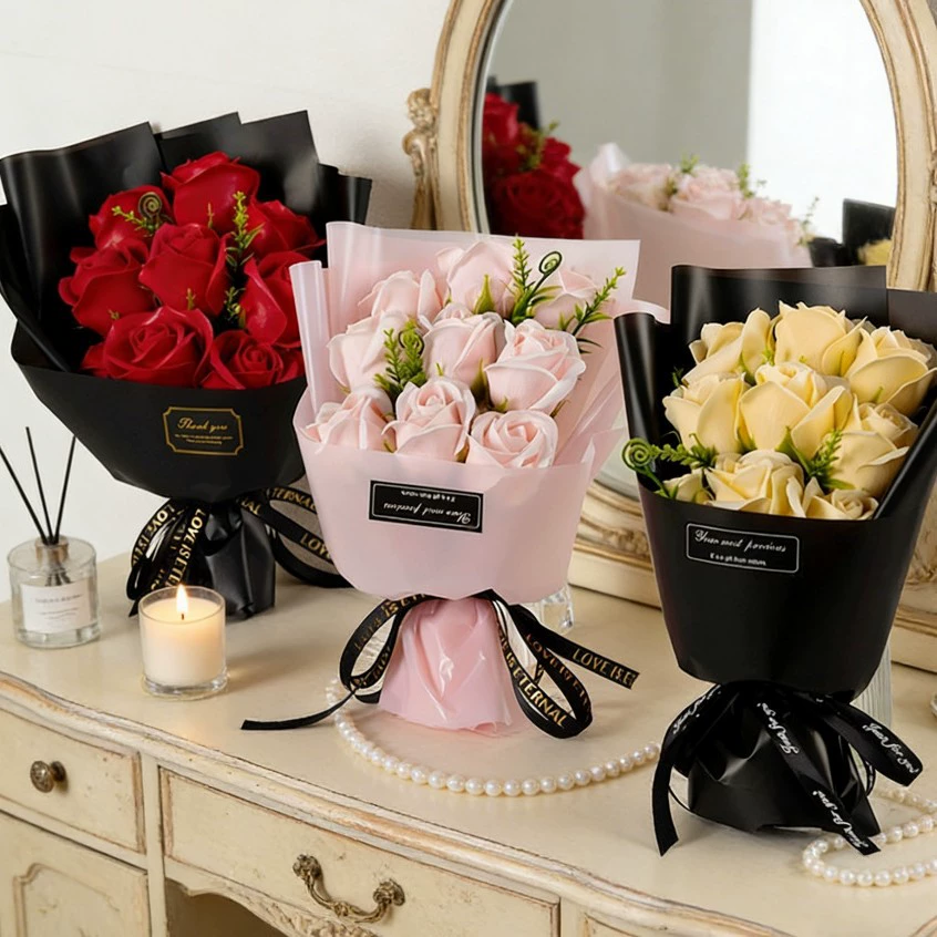 9 kafalı sabun çiçek gül buket - Dried Flower Bulk incelemesi ve fiyatı