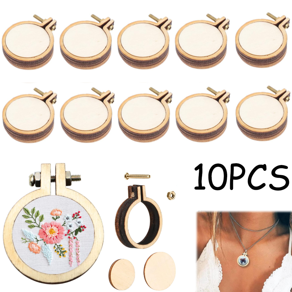 10 adet/takım Ahşap Mini Nakış - Wood Ring Blank incelemesi ve fiyatı