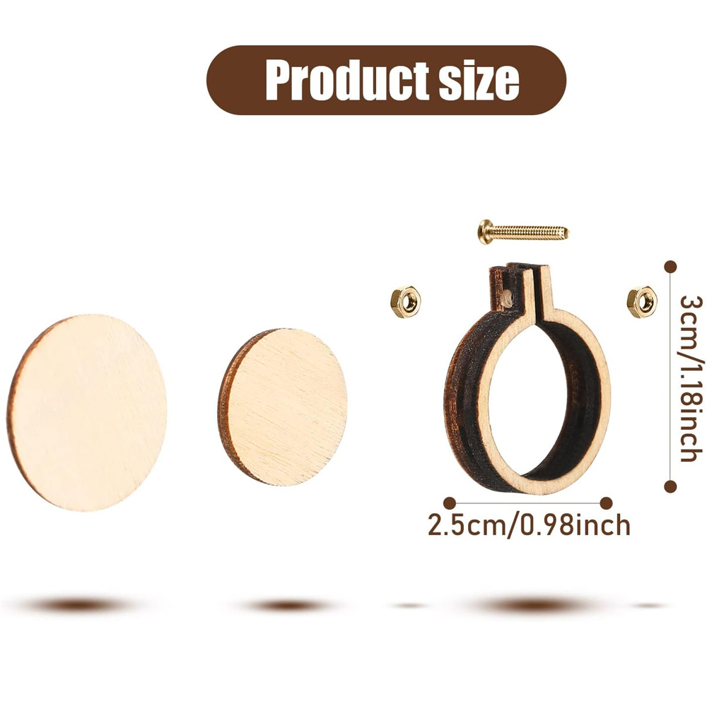10 adet/takım Ahşap Mini Nakış - Wood Ring Blank incelemesi ve fiyatı