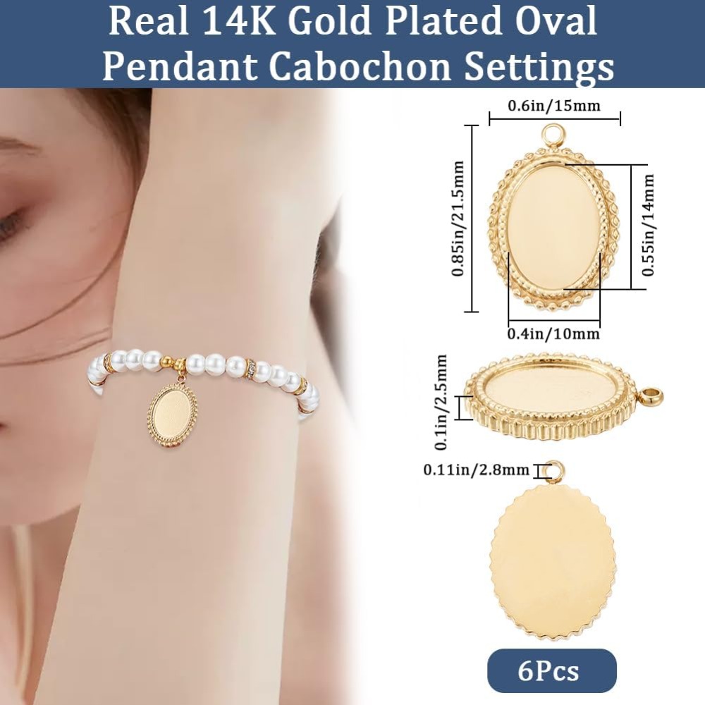 6 Adet Cabochon Ayarları Charm - Bezels Set Pendant incelemesi ve fiyatı