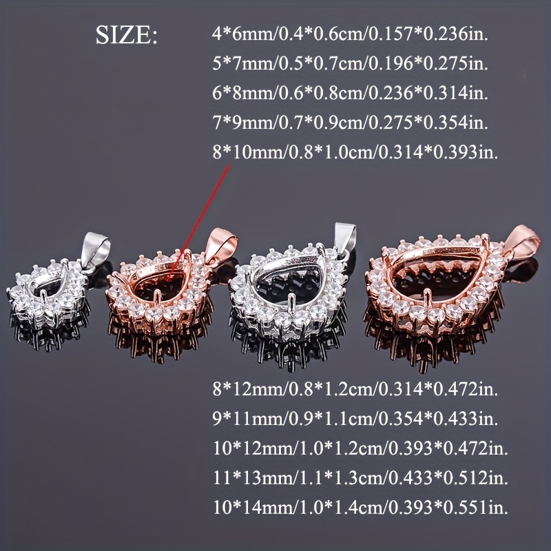 1 adet Gül Altın Simli Gözyaşı - Bezels Set Pendant incelemesi ve fiyatı