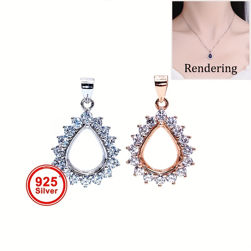 1 adet Gül Altın Simli Gözyaşı - Bezels Set Pendant incelemesi ve fiyatı