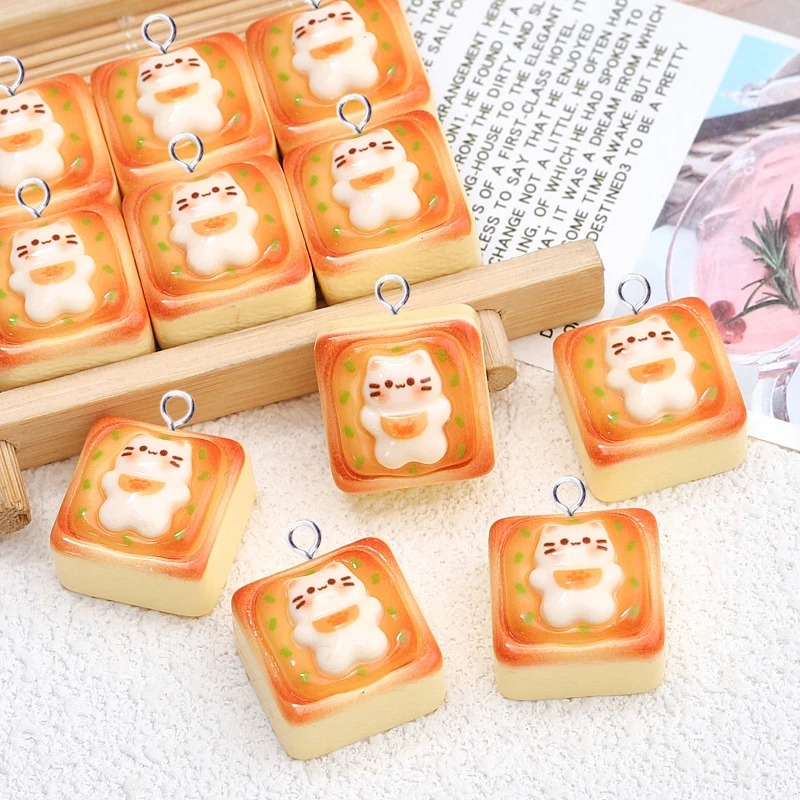 10 adet Kawaii Kedi Tost Ekmeğ - Resin Crafts Diy incelemesi ve fiyatı