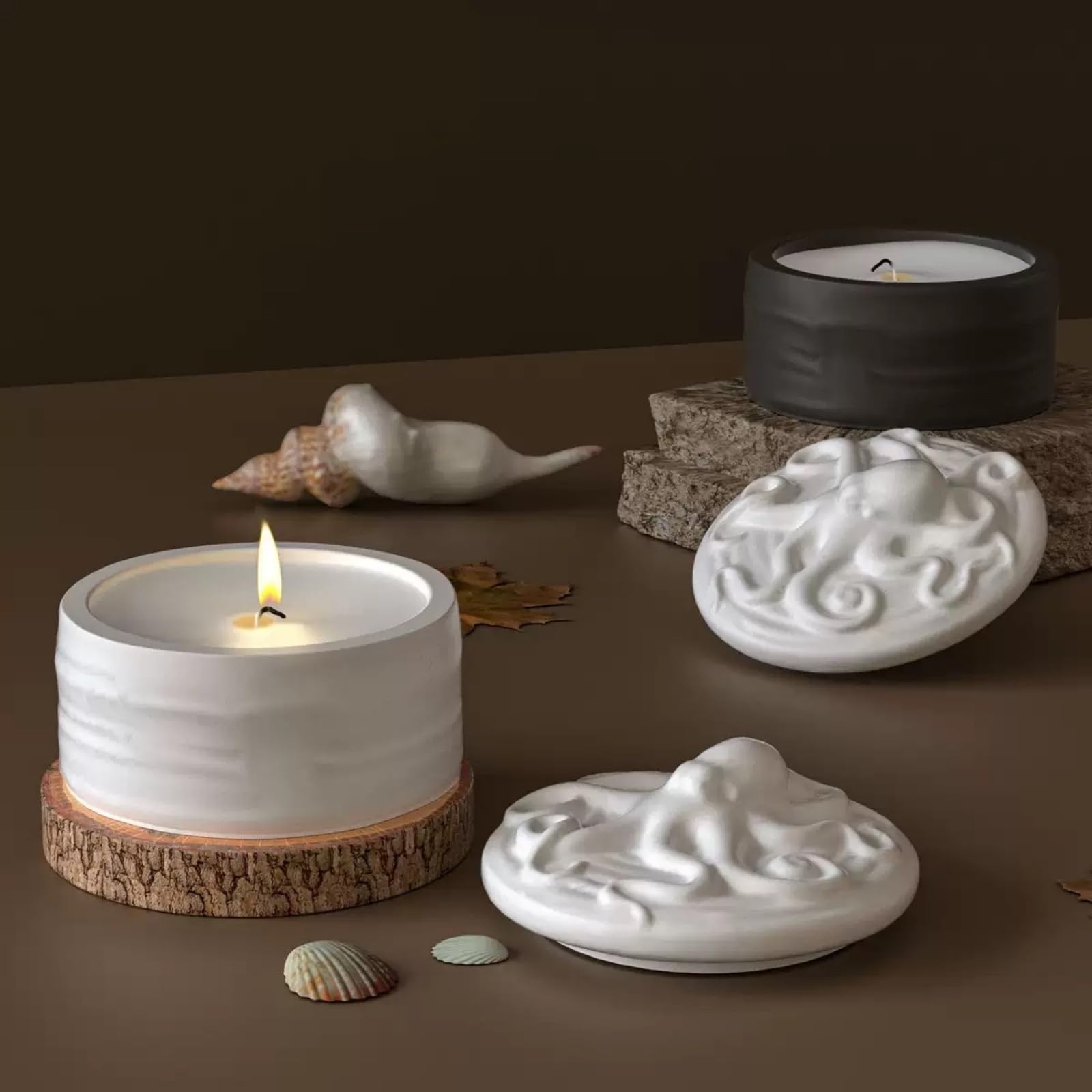 Ahtapot Kapaklı Mum Kavanozu S - Resin Ocean Wave Mold incelemesi ve fiyatı