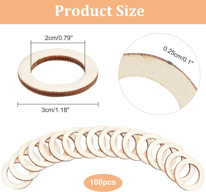 100 adet 30mm doğal ahşap halk - Wood Ring Blank incelemesi ve fiyatı